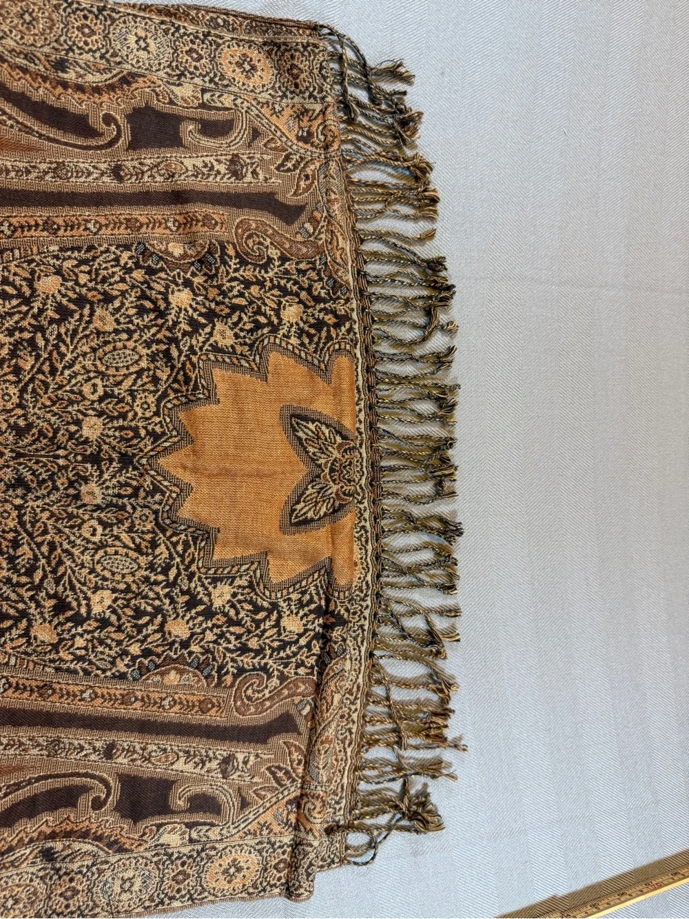 Brown Pashmina Paisley Shawl